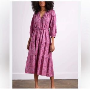 Xirena Annieka Dress Maxi Size Small Wild Rose 100% Cotton Pink Floral